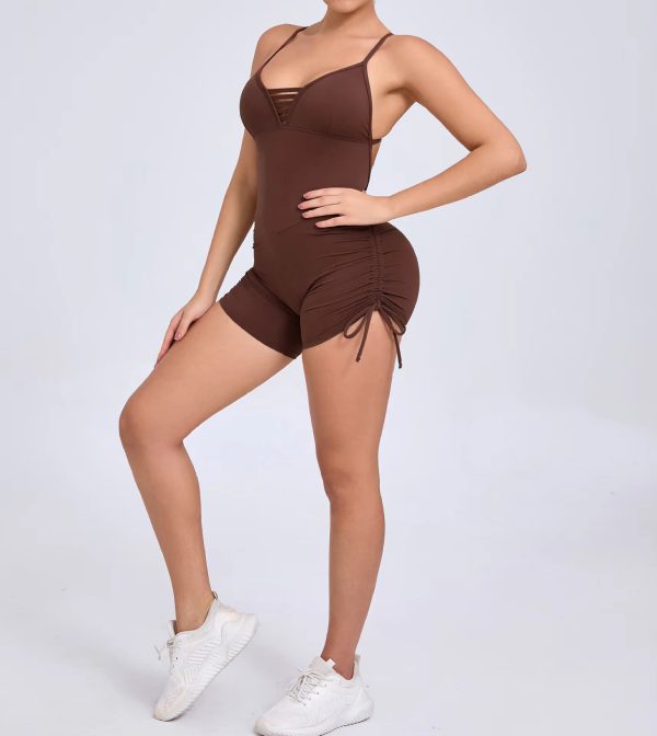 Hollow-out Beauty Back Seamless One-piece Sports Tracksuit
