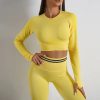 Long-Sleeved Beauty Shockproof Seamless Back Crop Fitness Workout Bra - Image 5