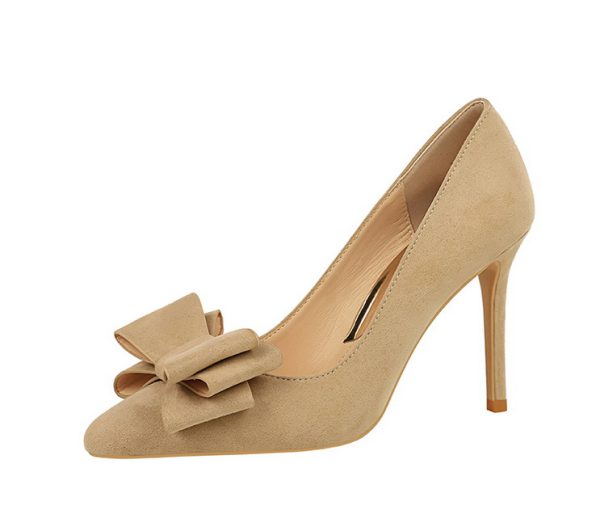 Luxury Bowknot Suede High Heels Stilettos Pumps Shoes - Image 8