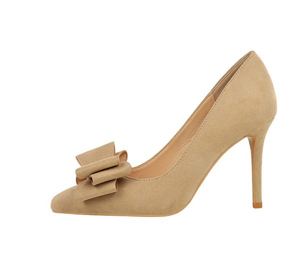 Luxury Bowknot Suede High Heels Stilettos Pumps Shoes - Image 2