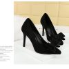 Luxury Bowknot Suede High Heels Stilettos Pumps Shoes - Image 7