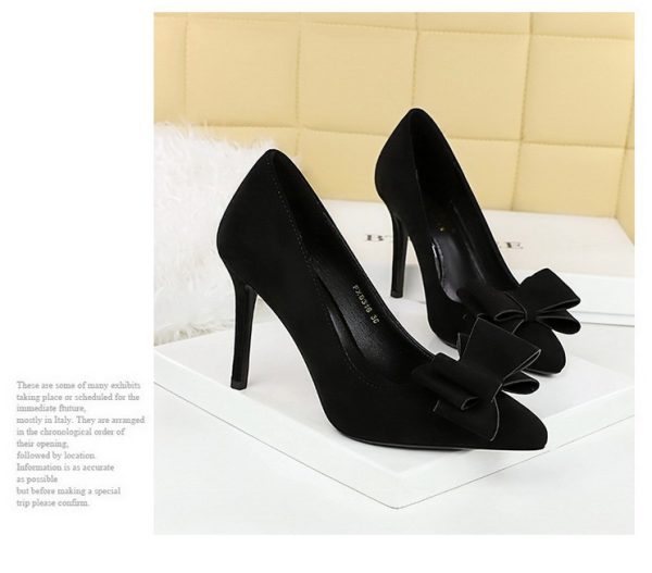 Luxury Bowknot Suede High Heels Stilettos Pumps Shoes - Image 7