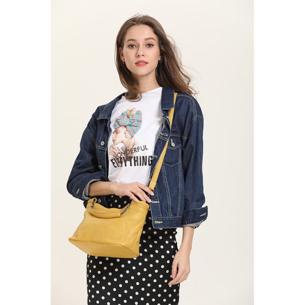Luxury Cow Leather Fashionable Saddle Mini Tote Shoulder Bags - Image 8