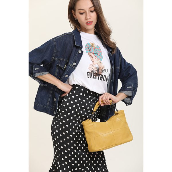 Luxury Cow Leather Fashionable Saddle Mini Tote Shoulder Bags - Image 11