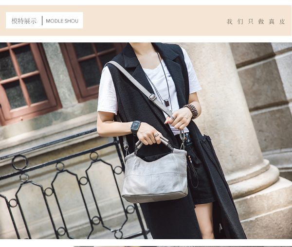 Luxury Cow Leather Fashionable Saddle Mini Tote Shoulder Bags - Image 5