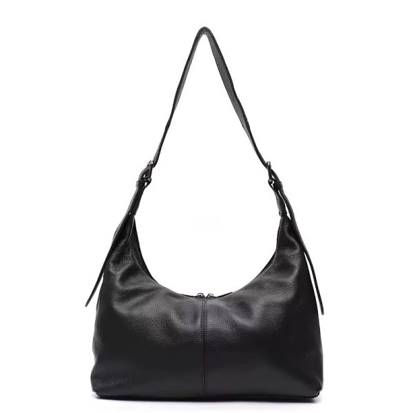 Luxury Cowhide Wide Strap Crossbody Large Casual Shoulder Purse