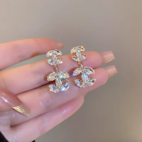 Luxury Crystal Zircon Shiny Rhinestone Letter Drop Earring - Image 11