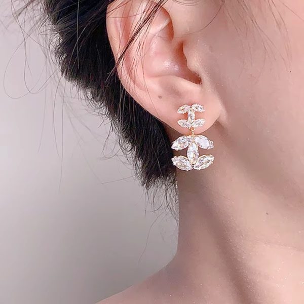 Luxury Crystal Zircon Shiny Rhinestone Letter Drop Earring - Image 13