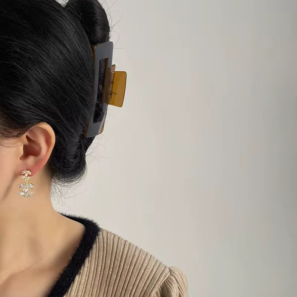 Luxury Crystal Zircon Shiny Rhinestone Letter Drop Earring - Image 3