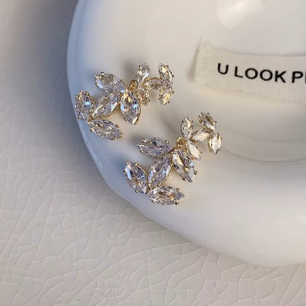Luxury Crystal Zircon Shiny Rhinestone Letter Drop Earring - Image 4