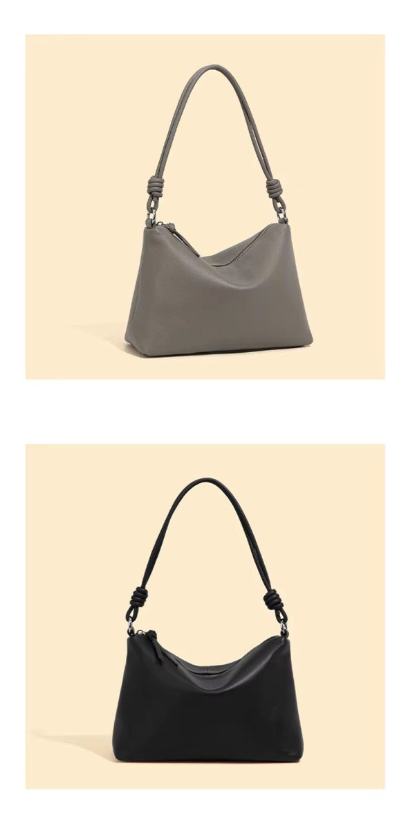 Luxury Designer Cowhide Genuine Leather Underarm Shoulder Crossbody Bags - Image 5