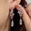Luxury Silver Cubic Zirconia AAA Teardrop Dangle Earrings