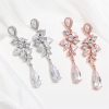 Luxury Silver Cubic Zirconia AAA Teardrop Dangle Earrings - Image 2
