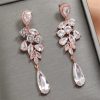 Luxury Silver Cubic Zirconia AAA Teardrop Dangle Earrings - Image 3