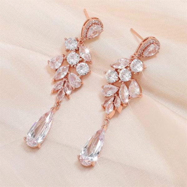 Luxury Silver Cubic Zirconia AAA Teardrop Dangle Earrings - Image 7