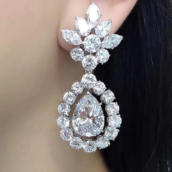 Luxury Teardrop CZ Design Temperament Dangle Earrings (4)