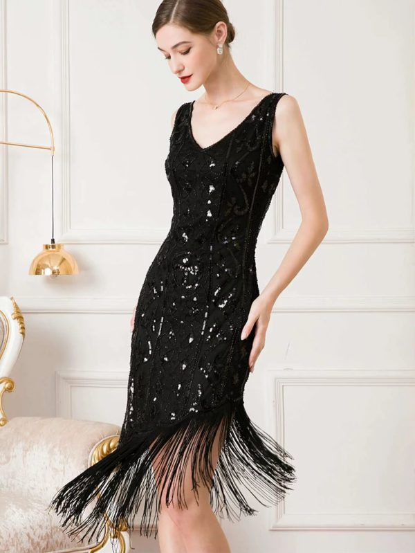 Luxury Vintage Backless Sequin Midi Prom Dresses - Image 9