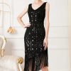 Luxury Vintage Backless Sequin Midi Prom Dresses