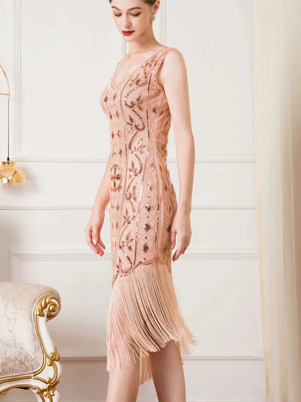 Luxury Vintage Backless Sequin Midi Prom Dresses - Image 4