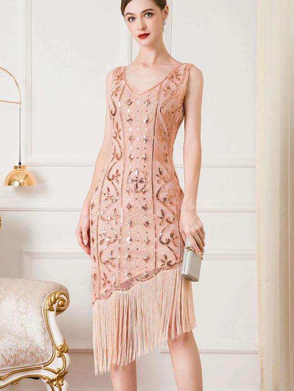 Luxury Vintage Backless Sequin Midi Prom Dresses - Image 6