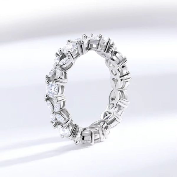 Marquise Cut Full Moissanite Sterling Silver Ring - Image 9