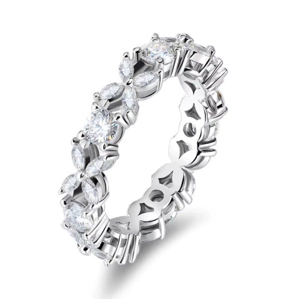 Marquise Cut Full Moissanite Sterling Silver Ring - Image 6