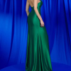 Mermaid Sweetheart Neck With Train Sleeveless Zipper Front Split Satin Evening Dress - Image 15