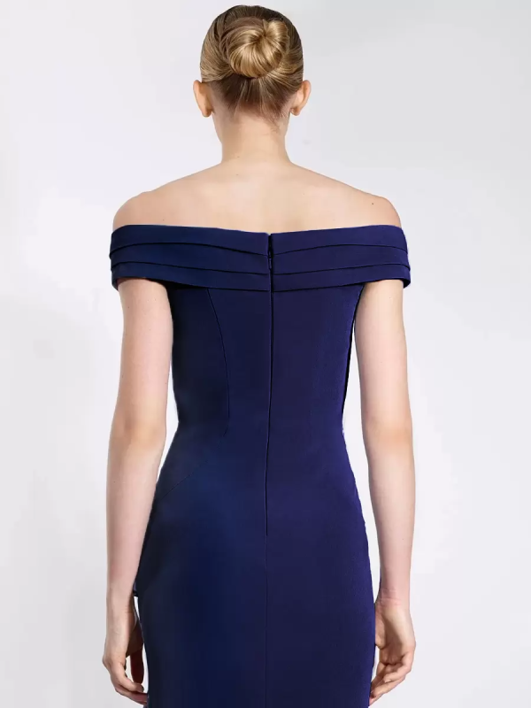 Mermaid V-Neck Polyester With Train Ruffles Formal Party Dresses - Image 4