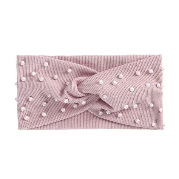 Pearls Fashion Knitted Turban Bandana Elastic Hairband - Image 4