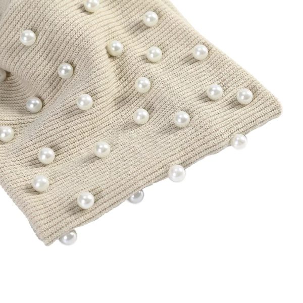 Pearls Fashion Knitted Turban Bandana Elastic Hairband - Image 6