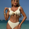 Plaid Print Fashion Ruffle Strap Bikini