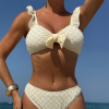 Plaid Print Fashion Ruffle Strap Bikini - Image 3