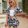 Print Short Sleeve Fashion Casual Shirt And Shorts Two Piece Set - Image 8