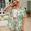 Print Short Sleeve Fashion Casual Shirt And Shorts Two Piece Set - Image 12