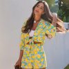 Linen Print Knot Decoration Casual Slim Fit Shorts - Image 2
