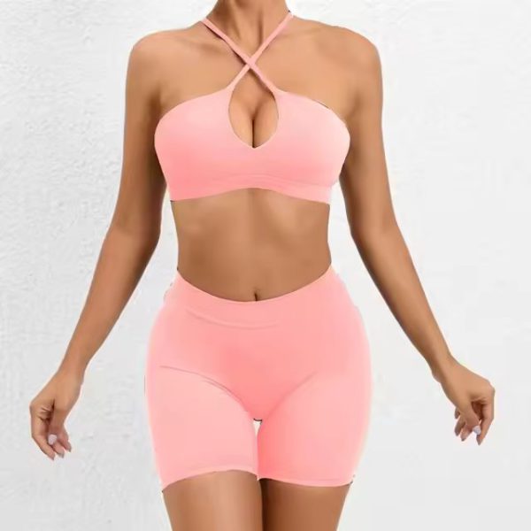 Seamless Fashion Hip-lifting Nude Feel Shorts Cross Beauty Back Bra Suits Sets - Image 10