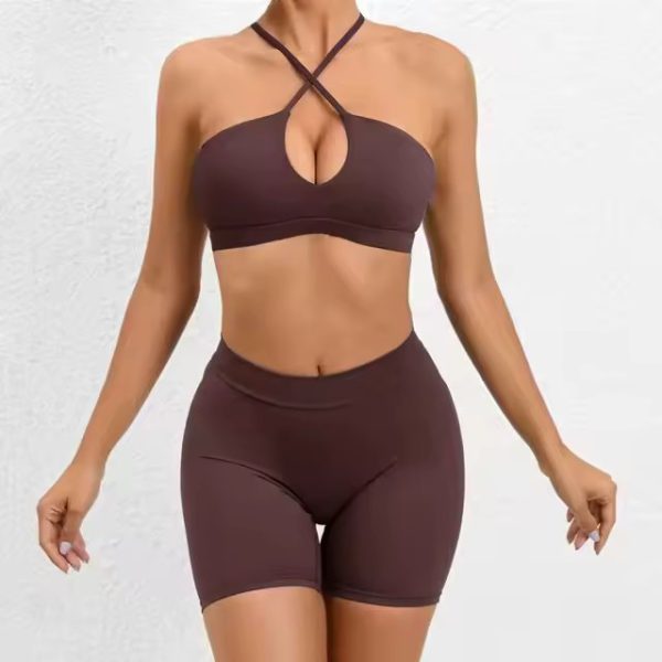 Seamless Fashion Hip-lifting Nude Feel Shorts Cross Beauty Back Bra Suits Sets - Image 2