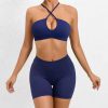 Seamless Fashion Hip-lifting Nude Feel Shorts Cross Beauty Back Bra Suits Sets