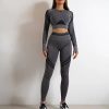 Seamless Fitness Hip-lifting Shorts Fashion Long-Sleeved  Sports Sets - Image 4