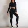 Seamless Fitness Hip-lifting Shorts Fashion Long-Sleeved  Sports Sets - Image 7