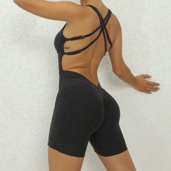 Seamless Hip-lifting Cross Beauty Back One-Piece Workout Jumpsuits - Image 2