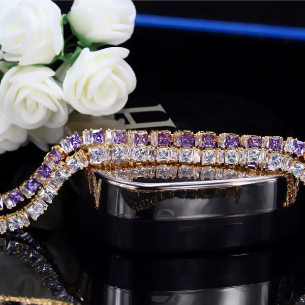 Shiny Square Zirconia Fashion Three Graces Bracelet - Image 2