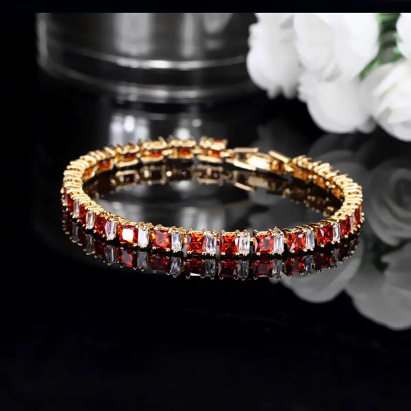 Shiny Square Zirconia Fashion Three Graces Bracelet - Image 5