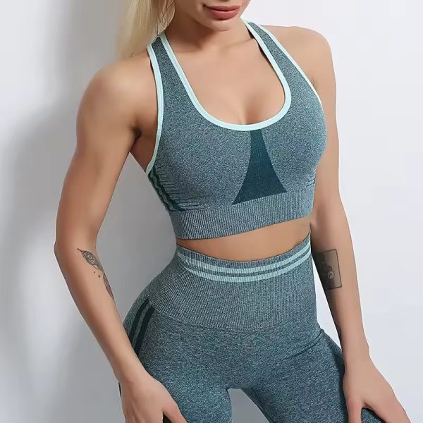 Shockproof Seamless Beauty Back Crop Fitness Bra - Image 7