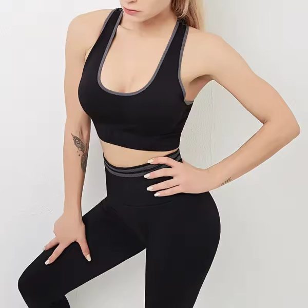 Shockproof Seamless Beauty Back Crop Fitness Bra - Image 8