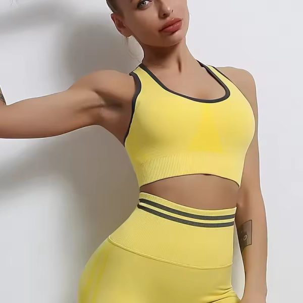 Shockproof Seamless Beauty Back Crop Fitness Bra - Image 11