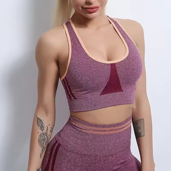 Shockproof Seamless Beauty Back Crop Fitness Bra