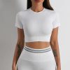 Short-sleeved Fashion Shockproof Seamless Back Crop Fitness Workout Bra - Image 8