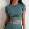 Short-sleeved Fashion Shockproof Seamless Back Crop Fitness Workout Bra - Image 5