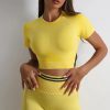 Short-sleeved Fashion Shockproof Seamless Back Crop Fitness Workout Bra - Image 6